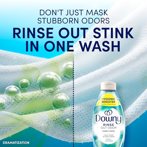 Image of Downy Rinse Laundry Odor Remover, Cool Cotton Scent, 48 fl oz, Fabric Softener And Laundry Odor Removal Rinse, Fights Odors At The Source, HE Compatible