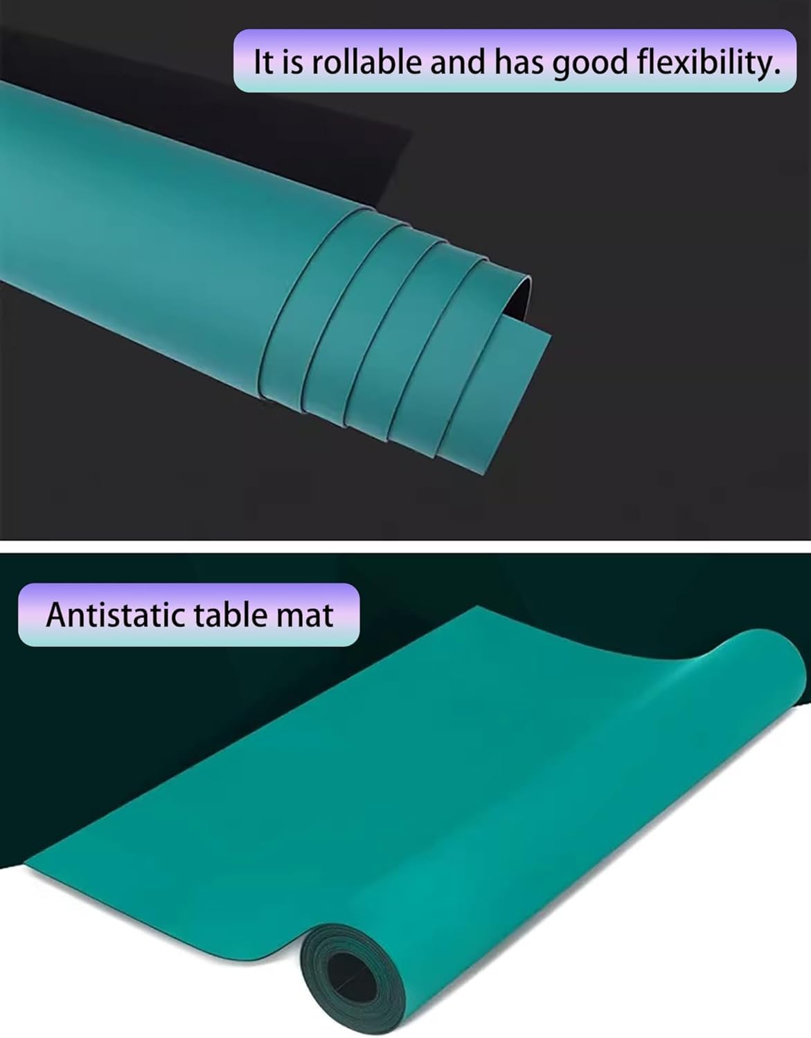 Estera de soldadura de silicona antiestática | Superficie de trabajo resistente al calor for reparación y montaje de productos electrónicos(39.4x94.5in/100x240cm)