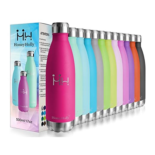 HoneyHolly Botella de Agua Acero Inoxidable 350/500/650/750ml, Aislamiento de Vacío de Doble Pared, Botellas de Frío/Caliente, sin bpa Botella Reutilizable para niños Sport Gimnasio Trekking Bicicleta