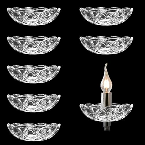 LECEHIVO 8 Pcs Chandelier Bobeche 4 Inch Chandelier Bobeche Cups Elegant Decor for Home Birthday Wedding Party for Replacement Accessories and Party(Clear)