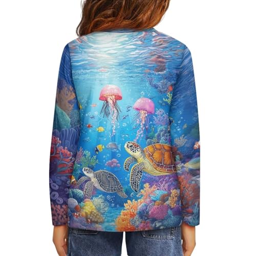 Image of Uourmeti Girls Graphic Tees Long Sleeve T Shirts for Teens Casual Tshirts Junior Sportswear Fall Tops