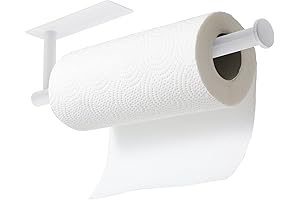 theaoo White Cabinet Mounted Paper Towel Holder for Kitchen and Bathroom