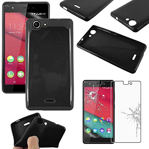 ebestStar - Coque pour Wiko Pulp 4G, Etui Protection Silicone Antichoc, Souple Slim, Noir + Verre Trempé