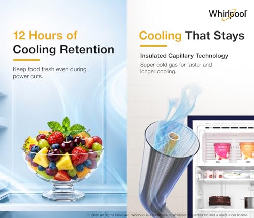 Image of Whirlpool 192 L 4 Star Icemagic Powercool Direct-Cool Single Door Refrigerator (215 IMPC PRM 4S SAPPHIRE PEONY-Y, Blue, 2026 Model)