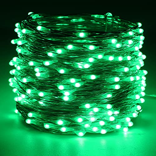 Image of RUICHEN Fairy Lights USB Plug Power 66Ft 200 LED Silver Wire Starry String Lights with ON /Off Switch for Bedroom Indoor Outdoor Decorative(Green)