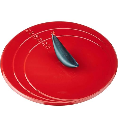 VIRSUS Coperchio Girafrittate Antiaderente 561, Diametro 32 cm, Coperchio in Acciaio Inox, Maniglia a forma di Gallo, Adatto per Pentole e Padelle, Coperchi per Frittate, Crèpes, Omelette (Rosso)