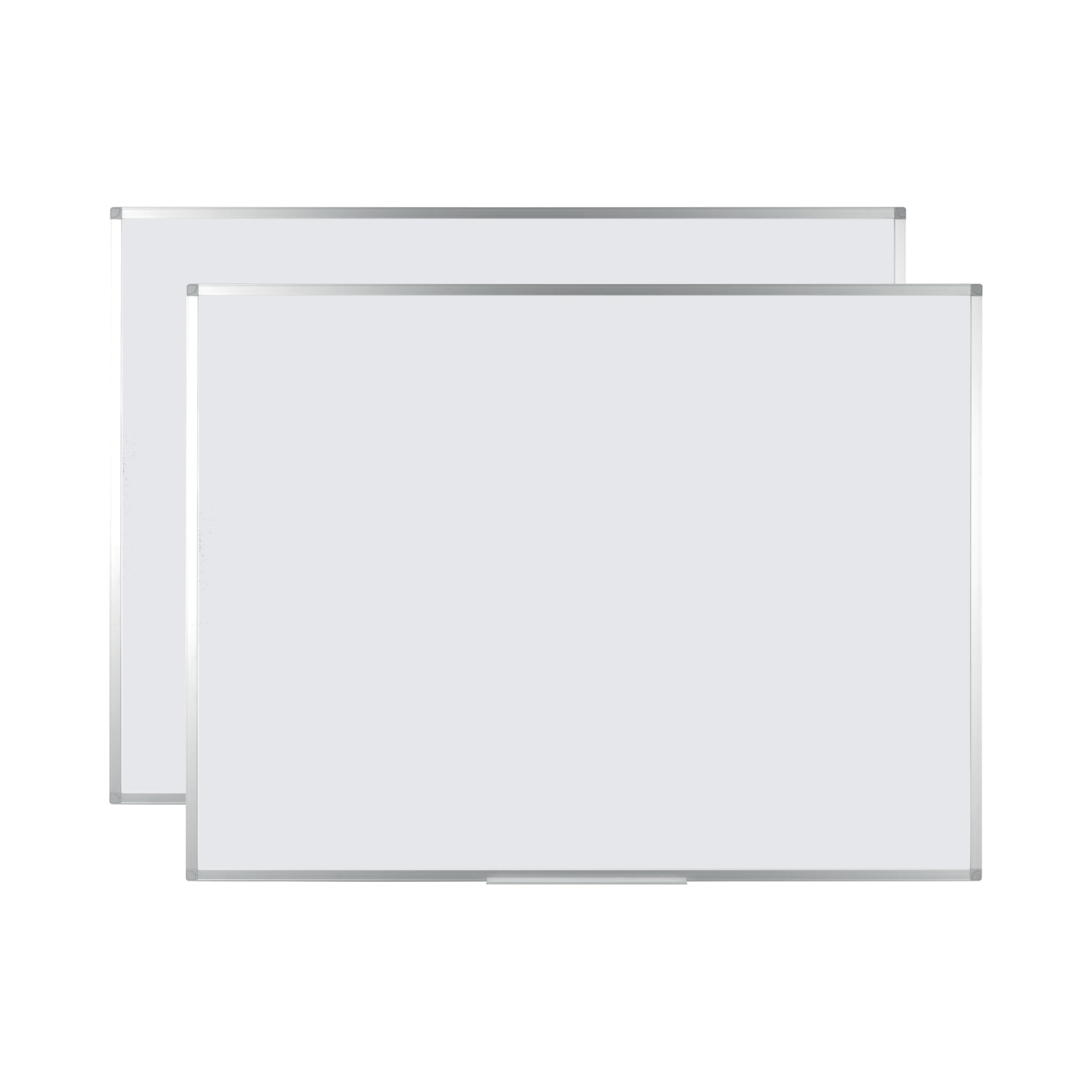 Bi-Joy Tableau Blanc Magnétique Gaya, Surface en acier laqué, avec cadre en aluminium (PACK 2 (105 x 75 cm))