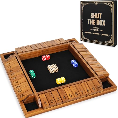 Vamslove Shut The Box Juego de Dados de Madera 12 Pulg miniatura 1