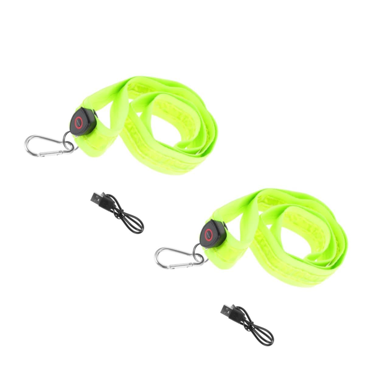 Toyvian Bretelles croisées Lumineuses lumière Ceinture d'épaule à LED rougeoyante Ceinture LED Bracelet Lumineux en Cours d'exécution Bracelet Lumineux de Course de Nuit Nylon Vert