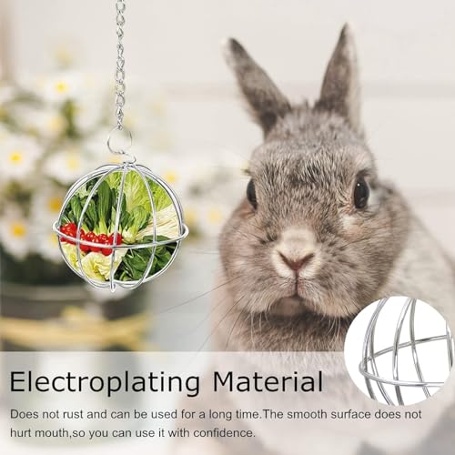 Esteopt 2 Stück Edelstahl Feeder Ball,Hay Ball Nager Futterball Kugel Metall Heuball,Edelstahl Feeder Spielzeug für Meerschweinchen, Hamster, Kaninchen Nager Fuer
