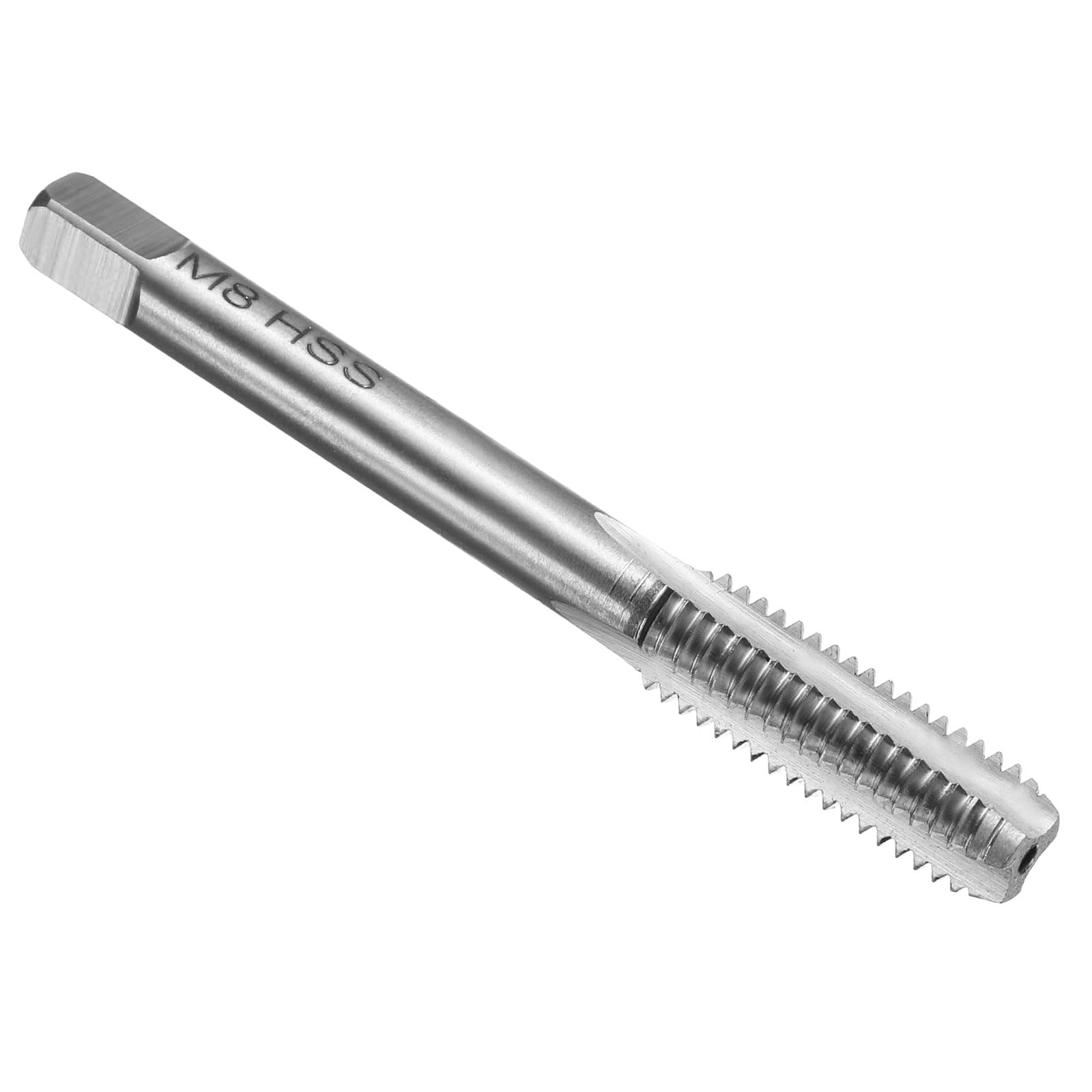 sourcing map Hand Bottom Tap M8 x 1.25 H2 Metric Thread Bottoming Style Threading Taps High Speed Steel HSS6542 Straight Flutes Screw Tapping Tool
