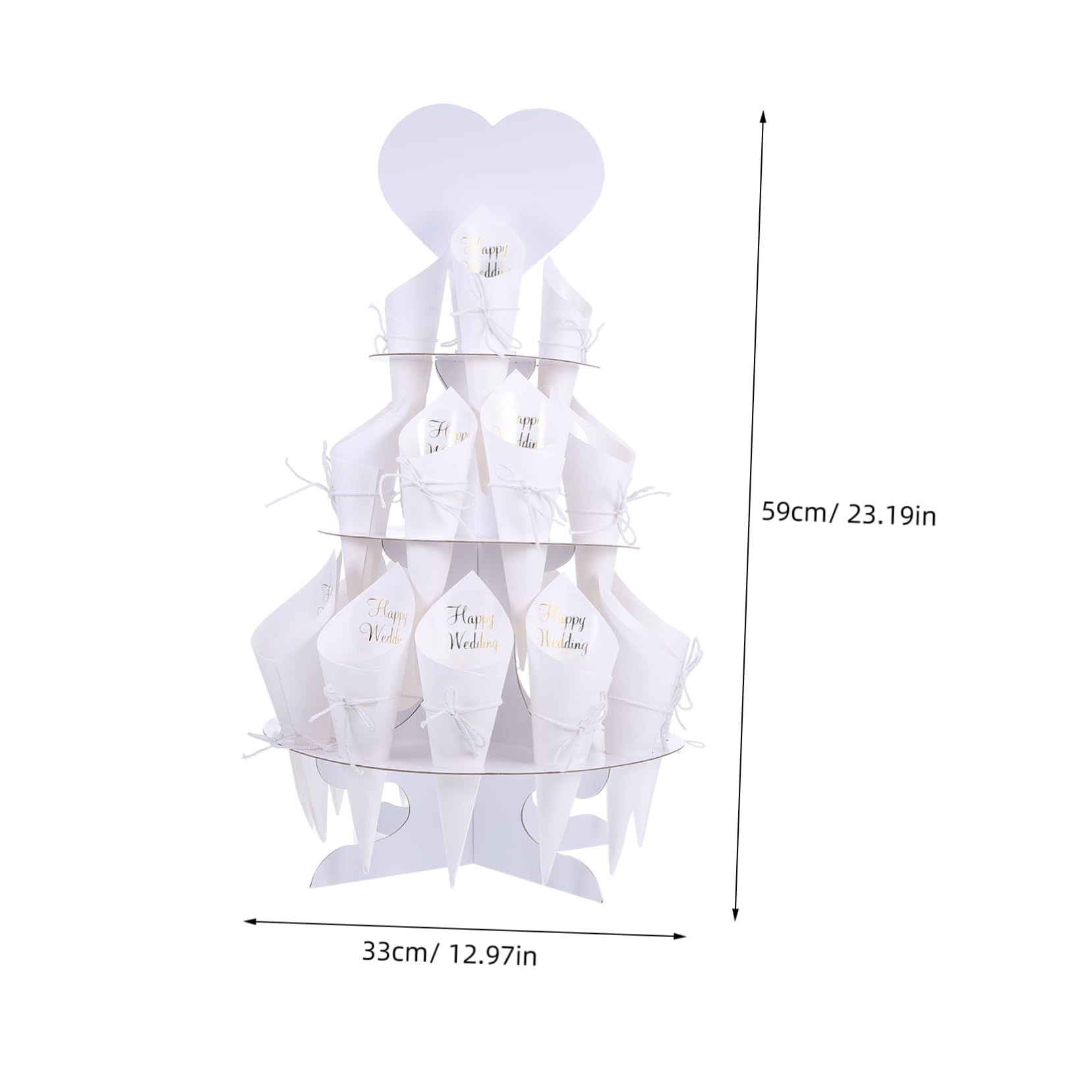 ULTECHNOVO 1 Satz Diy Hochzeitskonfetti Kegelhalter Weißer Konfetti Ständer für Blumen Süßigkeiten und Dekorationen für Hochzeiten und Partys