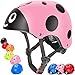 Casque pour Enfants Casque Confortable réglable de sécurité pour garçons et Filles pour Rouleau, Scooter, Planche à roulettes, vélo (3-8 Ans) (Pink Ladybug, S(3-8years Old))