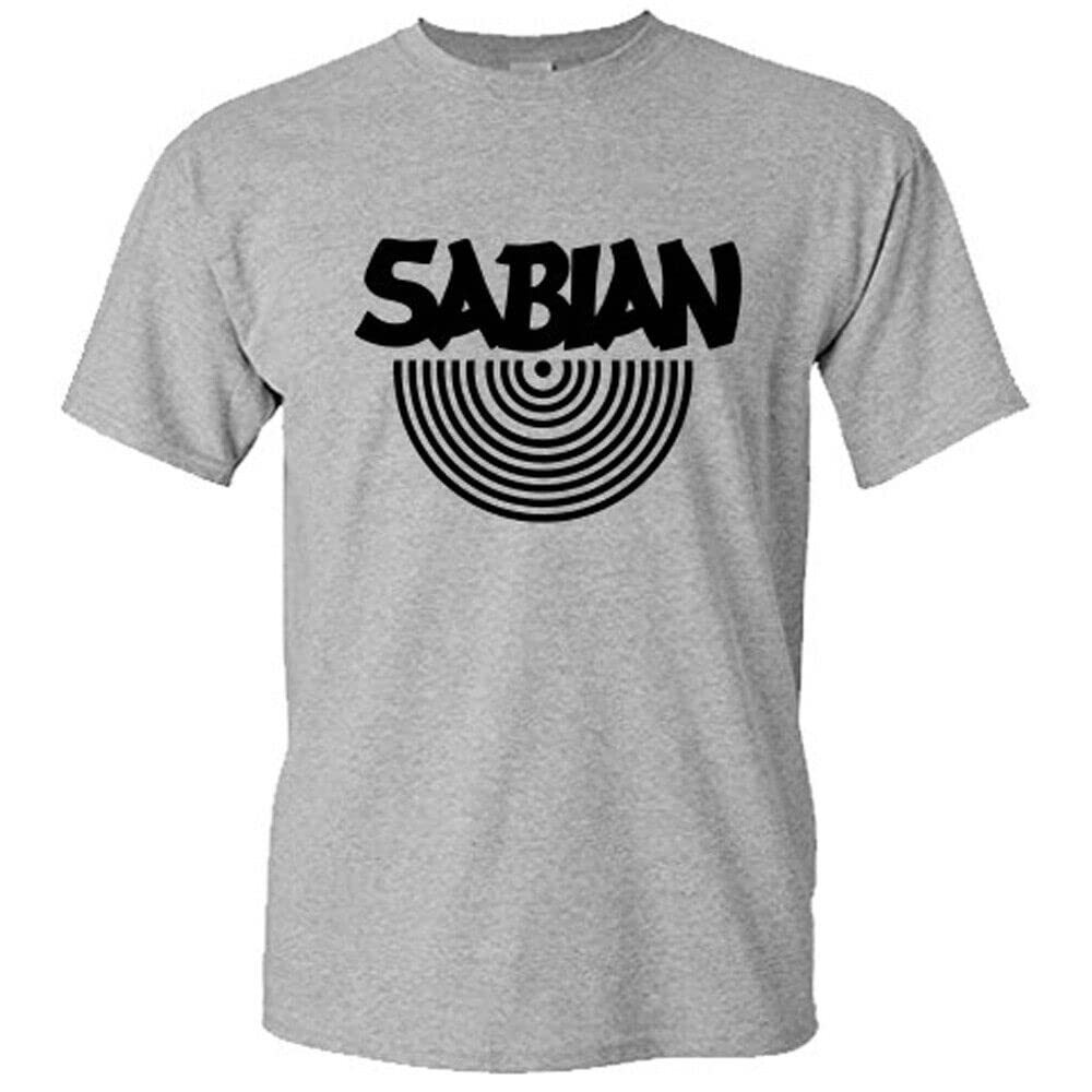 Sabian Drums Logo Men's Grey T-Shirt Size S to 5XL Grey