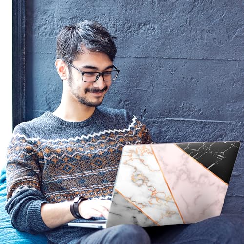 Image of Galaxsia Marble Pattern Top+Wrist Pad Vinyl Laptop Skin /Sticker /Cover Upto 15.6 Inches Laptops Laminated-Removable-HD Quality Compatible for Hp-Dell-Sony-Lenovo-Asus etc.(15x10 Inches)