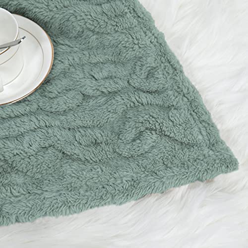 Image of HOMRITAR 3D Green-Celadon Fleece Fluffy Fuzzy Baby Blanket for Boys Girls | Soft Cozy Warm Bed Throw Blanket for Infant Toddler Shower Gift Nursery Crib Stroller All Season 30 x 40 Inch
