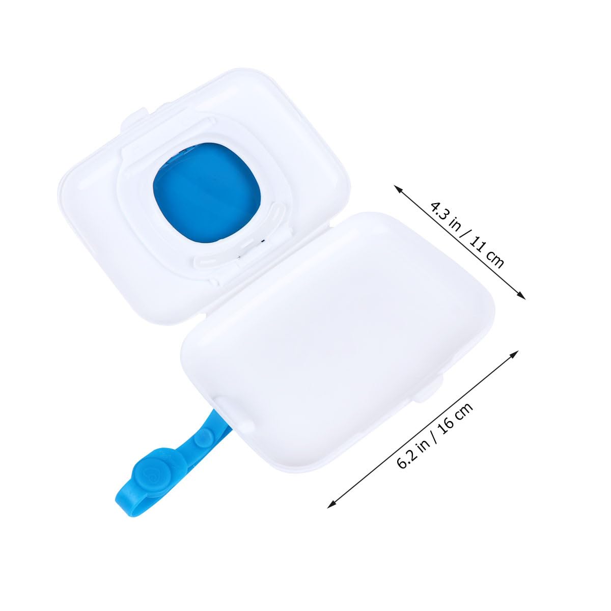 Healifty - Caja de toallitas húmedas portátil, recargable, dispensador de toallitas, estuche de transporte para viajes, hogar, oficina (azul)