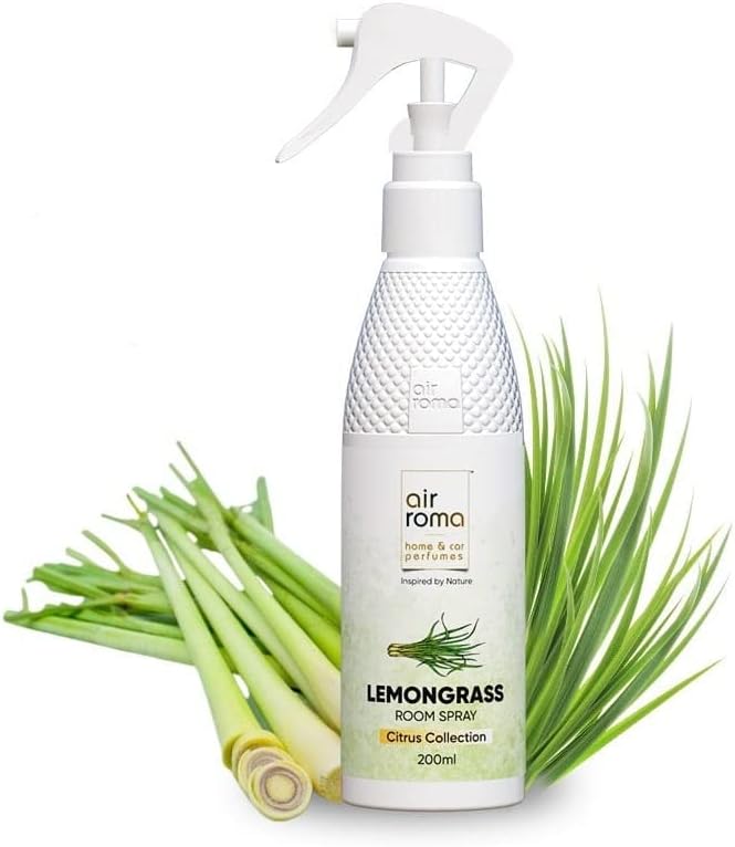 Plastic Lemon Grass Air Freshener Spray (200ml) | Long-Lasting Odour Eliminator for Home, Hotel & Office