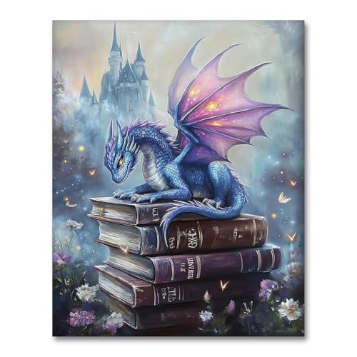 Drach Diamond Painting Adults 5D DiamantPainting Bilder Diamond Painting für Erwachsene und Anfänger mit DiamantPainting Zubehör DIY Mosaikherstellung Bastelset für Haus Wanddeko 30x40 cm