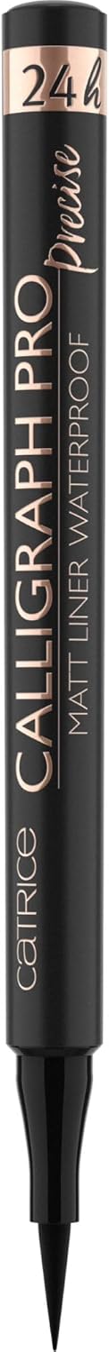 Catrice Calligraph Pro Precise 24h Matt Liner Waterproof, Eyeliner, Eye Liner, Nauwkeurig, 24 uur houdbaar, nr. 010 Intense Black Waterproof, zwart, mat, intensief, veganistisch, zonder parfum (1,2 ml)