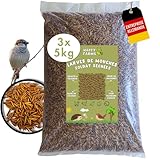 HappyFarms Larves de Mouches Soldats séchées – Plus de Calcium Que Les vers de Farine. 15 ...