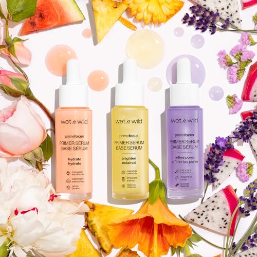 Wet n Wild, Prime Focus, Primer Serum, Gesichtsprimer für Makelloses und Langanhaltendes Make-up, für kleinere Poren mit Feuchtigkeitsspendender Formel, Natürliches Finish