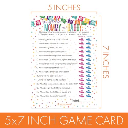 Taco Bout a Baby Fiesta Baby Shower Game Set – Mommy or Daddy Match and All Things Fiesta – 20 Dual-Sided Cards miniatura 5