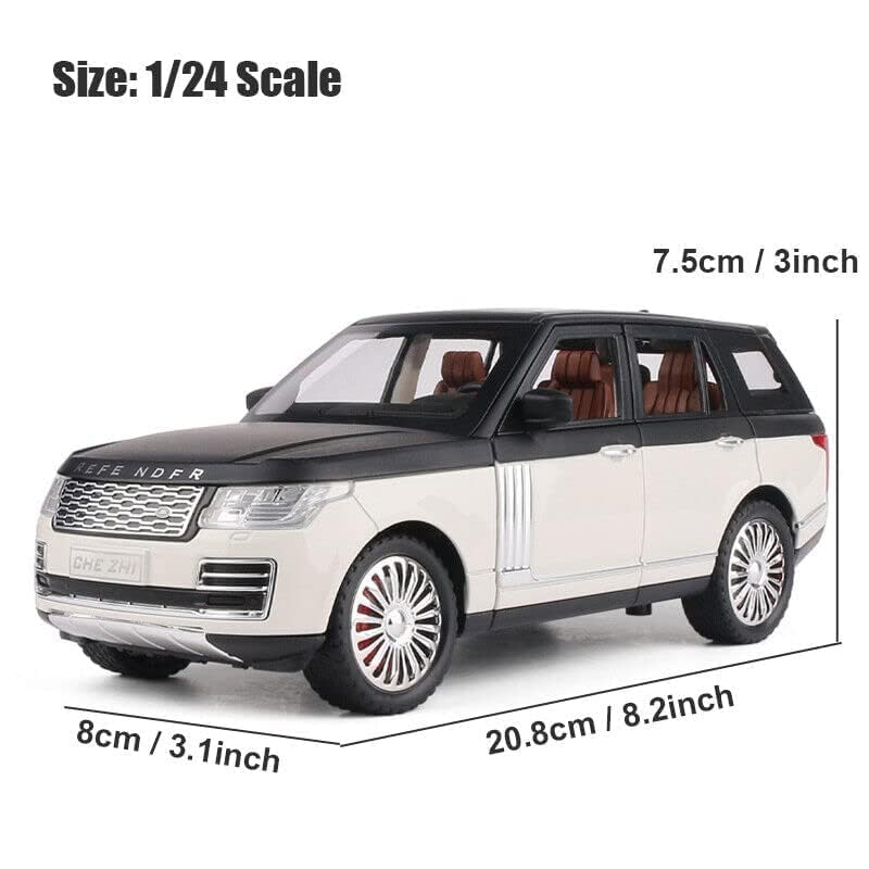 Image of 1:24 Scale Big Size Range Rover SUV Toy Car | Metal Pullback Diecast Car for Kids with Openable Doors, Sound, Light Effects Toy for Car Enthusiasts (Color As Per Available),black