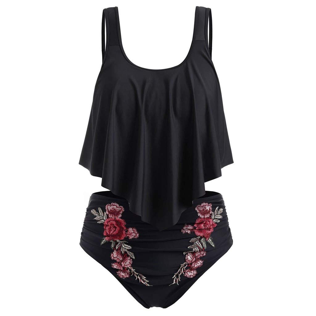 riou Bikini Mujer 2024 Push Up Sexy Cintura Alta con Relleno Bikini Bandeau Bañador Halter Sólido Tops y Braguitas 2 Piezas Bikini Sets Beachwear vikinis La Natacion