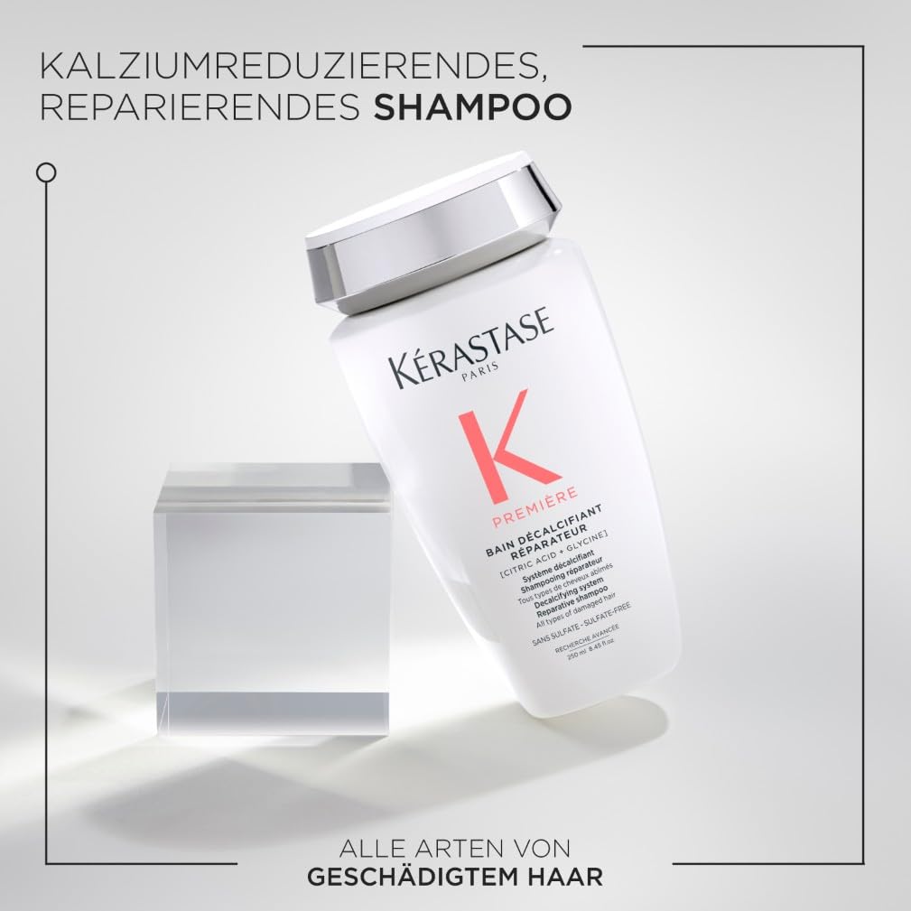 Kérastase, Première, Pflegeroutine mit Pre-Shampoo und Shampoo für geschädigtes Haar, Reparierend und kalziumreduzierend, Concentré Décalcifiant Ultra-Réparateur & Bain Décalcifiant Rénovateur
