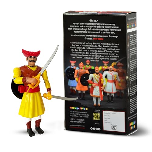 Image of Swarajyache Shiledar - The True Super Hero - 6 Inch Tall Action Figure with Accessories (Mawala, Yellow)