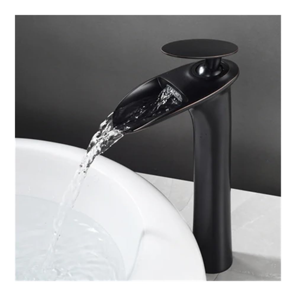 Blyqxs 5 Brass Hot And Cold Waterfall Faucet Countertop Basin Washbasin Black/White/Gold Heightened Models Faucet W3044(5)