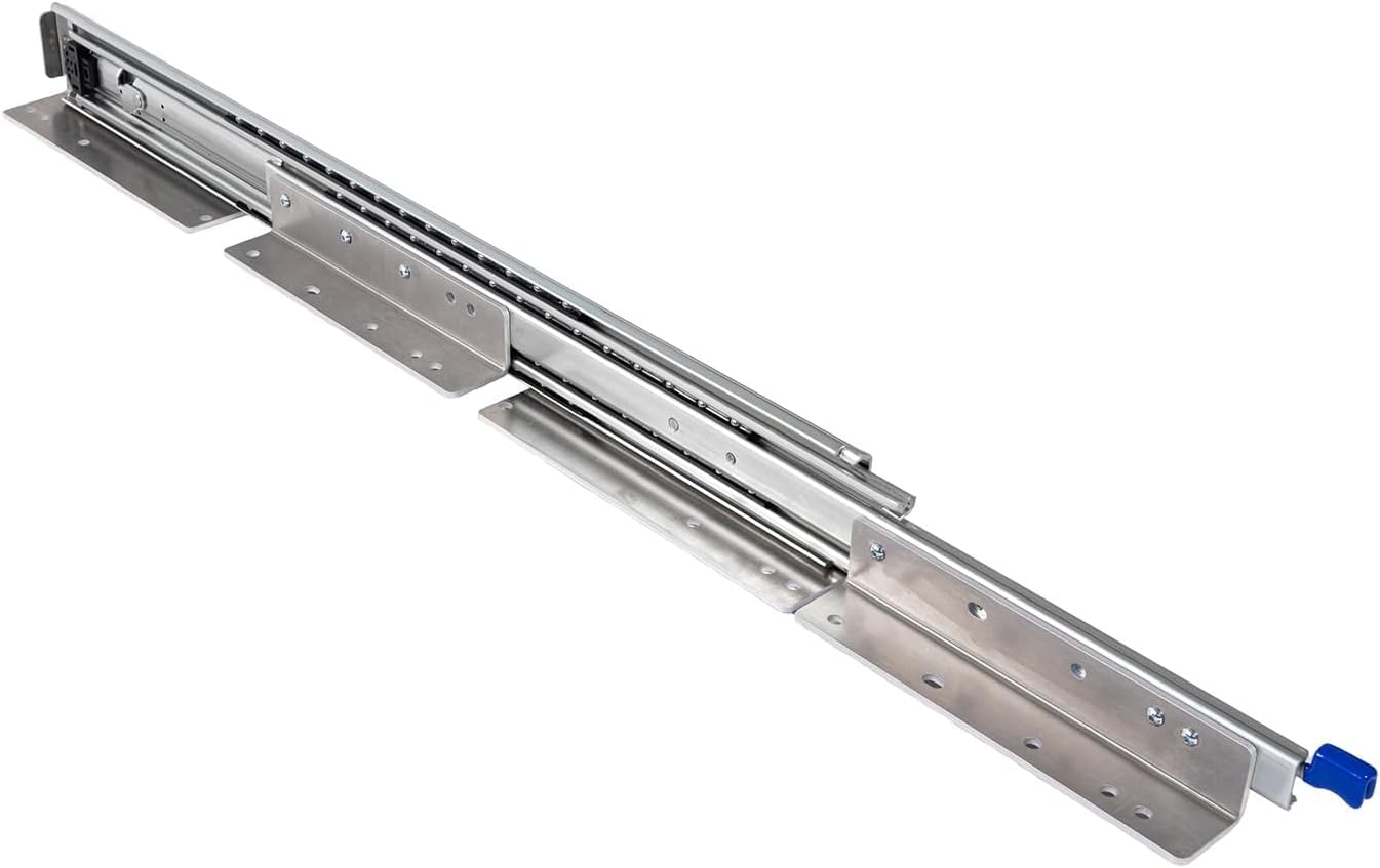 BRASOM Coulisses de tiroir - Glissières de tiroir 300mm, 250kg, 30cm, avec montage au sol et supports de tiroir, Heavy Duty, verrouillage des coulisses, roulement à billes, gauche et droite