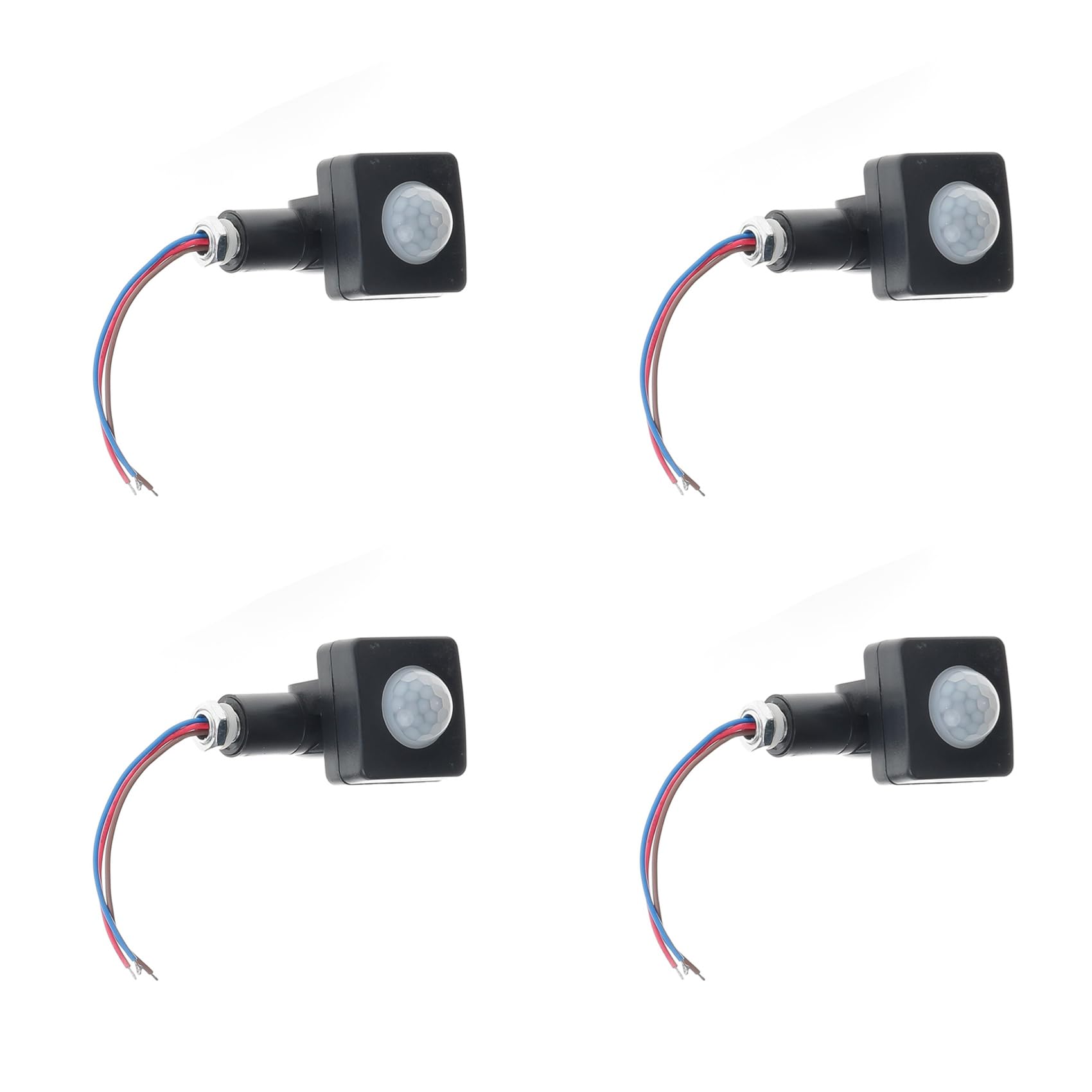 Jnchdghwa 4X AC85-265V IP65 Motion Sensor Adjustable PIR Switch Ultrathin LED Light PIR Outdoor Motion Sensor Detector,10Mm Black