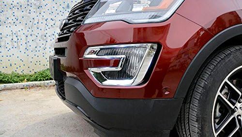 ITrims ABS Chromed Car Accessories Front Fog Light Lamp Cover Trim 2PCS for Ford Explorer 2016-2017