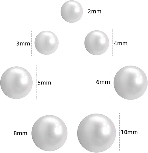 Miniatura 6 de 5600 cuentas de media perla para manualidades, manualidades, manualidades, álbumes de recortes, fabricación de joyas, maquillaje, zapatos de