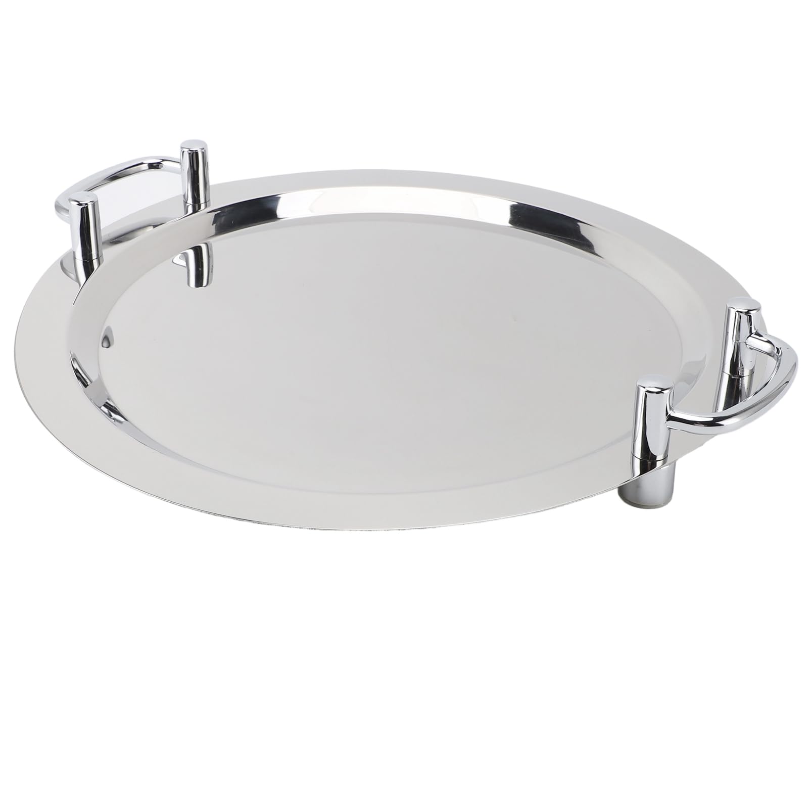 SUNGOOYUE Bandeja para Servir de Acero Inoxidable, Plato para Servir Pulido Espejo 304 con Asas, Plato Rectangular de 47,5 Cm para Buffet de Hotel, Exhibición de Postres de Frutas y Servicio de Mesa