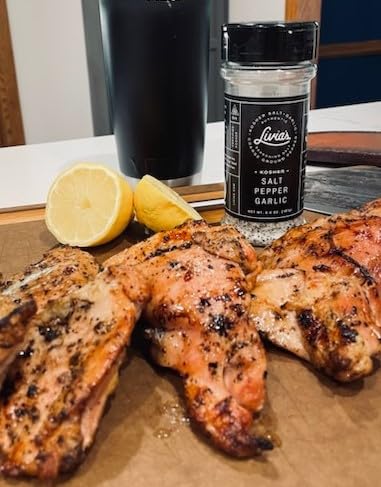 Livia’s Salt Pepper Garlic Seasoning | Award-Winning SPG Seasoning with Kosher Salt, Coarse Black Pepper & Garlic for Steak, Chicken, Burgers & Veggies | All Purpose BBQ Rub for Grilling | 28.4 oz - Image 9