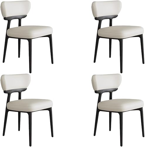 Miniatura 46 de YVYKFZD Sillas de comedor de madera maciza, juego de sillas de cocina sin brazos, silla de comedor con respaldo curvo, silla tapizada de cuero, para