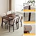 Karl home Mid-Century Modern Dining Table Set for 4-5-Piece Compact Kitchen Table & Chairs with Padded Seats, Brown Wood Dining Room Set for Small Spaces/Apartments