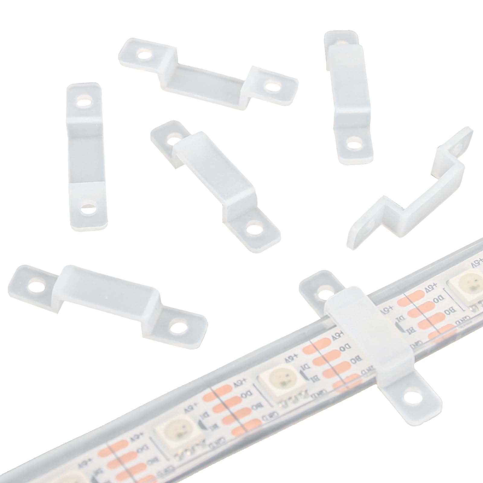 100 stuks led-striphouder, bevestiging van ledstrips, transparante klem