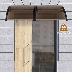 Tangkula 2 Pack 40" x 48" Window Awning, Modern Polycarbonate Overhead Door Awning with Hollow Sheet for Rain Snow Sunlight Protection, UPF 50+ Awnings for Patio, Door, Deck, Porch Tangkula 2 Pack 40 x 48 Window Awning Modern Polycarbonate Overhead Door Awning with Hollow Sheet for Rain Snow Sunlight Protection UPF 50 Awnings for Patio Door Deck Porch