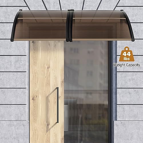 Tangkula-2-Pack-40-x-48-Window-Awning-Modern-Polycarbonate-Overhead-Door-Awning-with-Hollow-Sheet-for-Rain-Snow-Sunlight-Protection-UPF-50-Awnings-for-Patio-Door-Deck-Porch Tangkula 2 Pack 40 x 48 Window Awning Modern Polycarbonate Overhead Door Awning with Hollow Sheet for Rain Snow Sunlight Protection UPF 50 Awnings for Patio Door Deck Porch