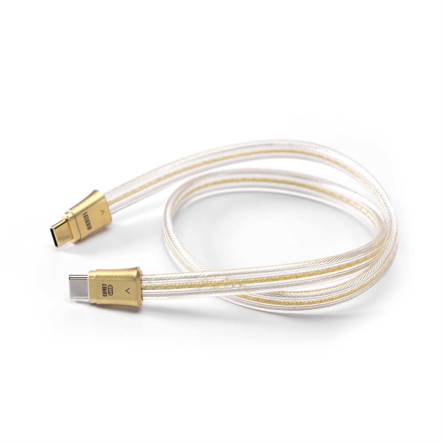 ddHiFi TC19CC ゴールド ケーブル デジタル信号 OTG 純銀製 USB-C - USB-C DACケーブル 4芯パラレル設計（ゴールドエディション）、45cm