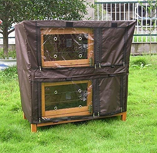Bunny Business Double Rabbit Hutch Guinea Pig Hutches with twin sliding plastic trays for pets kept seperate (has no ramp) includes Deluxe matching cover COMBO.