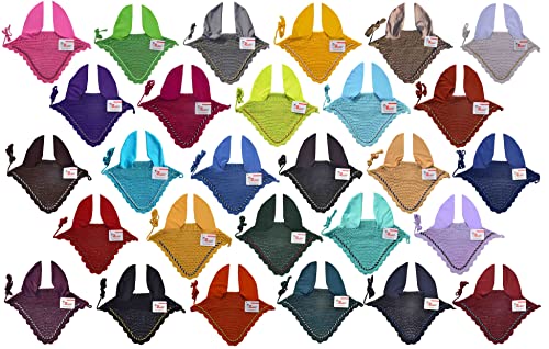 Bonnet pour cheval Zainee Sports en coton respirant avec voile anti-mouches pour oreilles, chapeau équestre