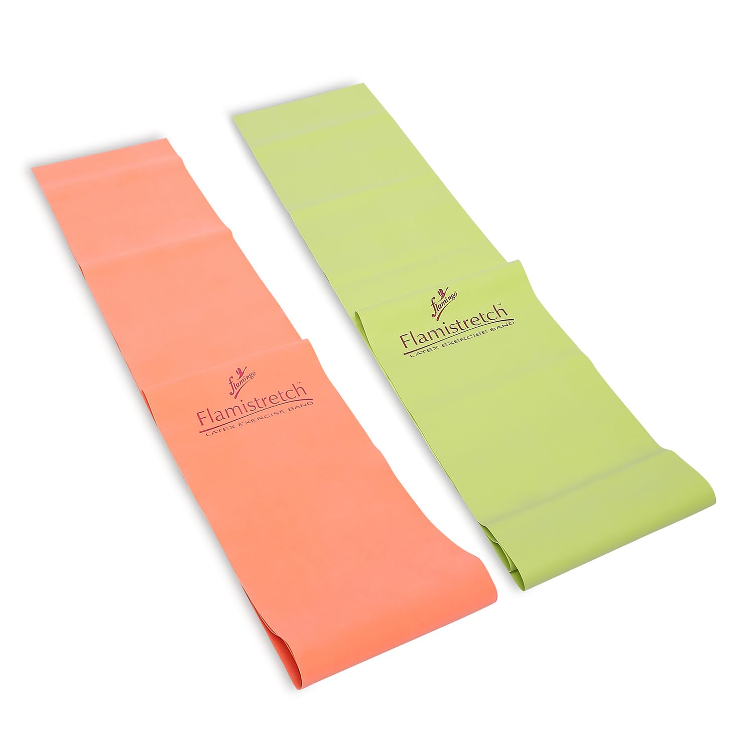 Flamingo Flamistretch Resistance Exercise Bands – Pack of 2 | Ideal for Warm-Up, Stretching, Cardio, Home Fitness, Exercise, Gym Workout, Physiotherapy & Yoga | 4.5 Kg (Orange) & 3 Kg (Light Green)-picture-15