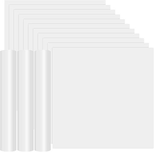 JANDJPACKAGING Vinilo permanente blanco Paquete de 14 vinilos adhesivos blanco mate de 12 x 12 pulgadas, vinilo blanco para Cricut, Silhouette,