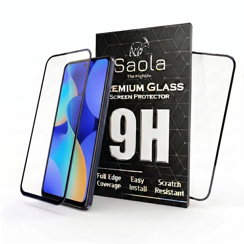Image of Saola HD Clear Tempered Glass for Tecno Spark 10 Pro | High Strength 9H Protection, Smooth Touch, Full Coverage Screen Guard, 2-Step Installation Kit | Quick & Easy Application (Pack of 2)