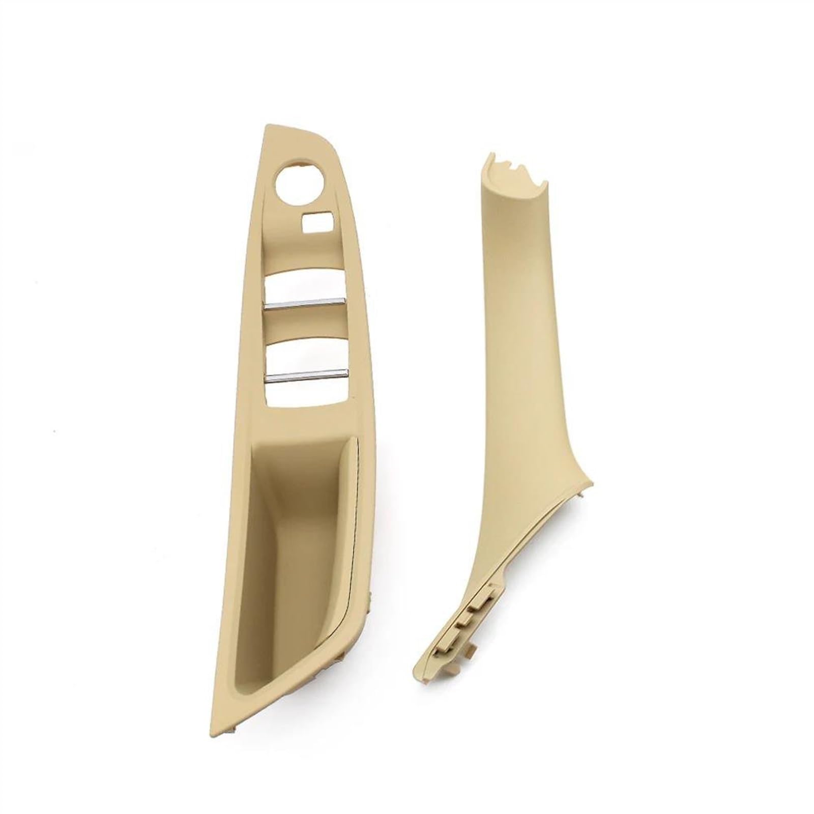 HLWXMDZ for F10 F11 F18 520 523 525 528 51417225865 LHD Car Inner Passenger Door Panel Handle Pull Trim Cover (LHD Beige 2pcs)